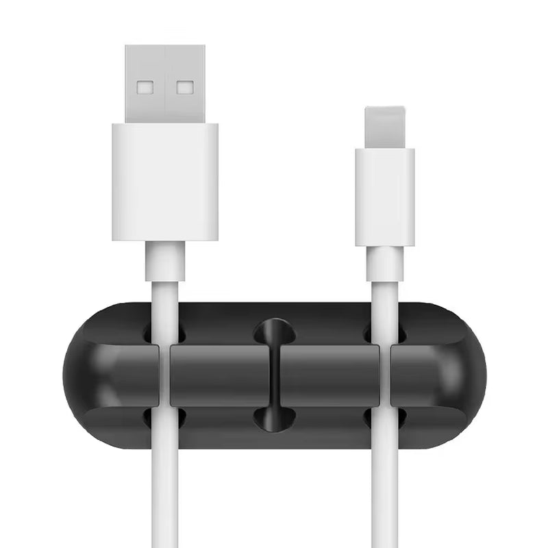 3/5/7 Clips Adhesive Silicone Cable Winder Desktop Wire Wrapped Cord Earphone Cable Holder Desk Organizer Office Supplies