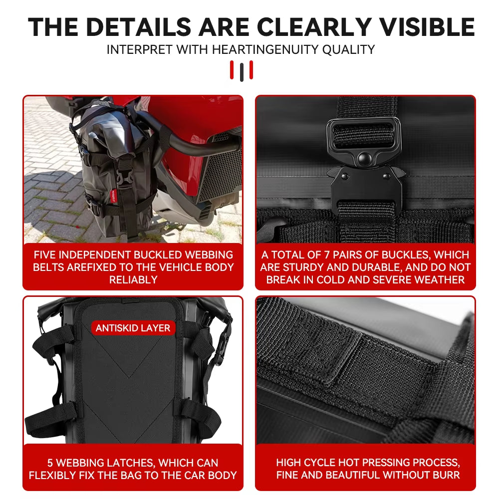 Outdoor Tank Side Bag Motorcycle Saddle Bag Tool Pack Crash Bar Bag Waterproof Moto Bumper Dry Bag 8L Large Capacity for 1250 GS