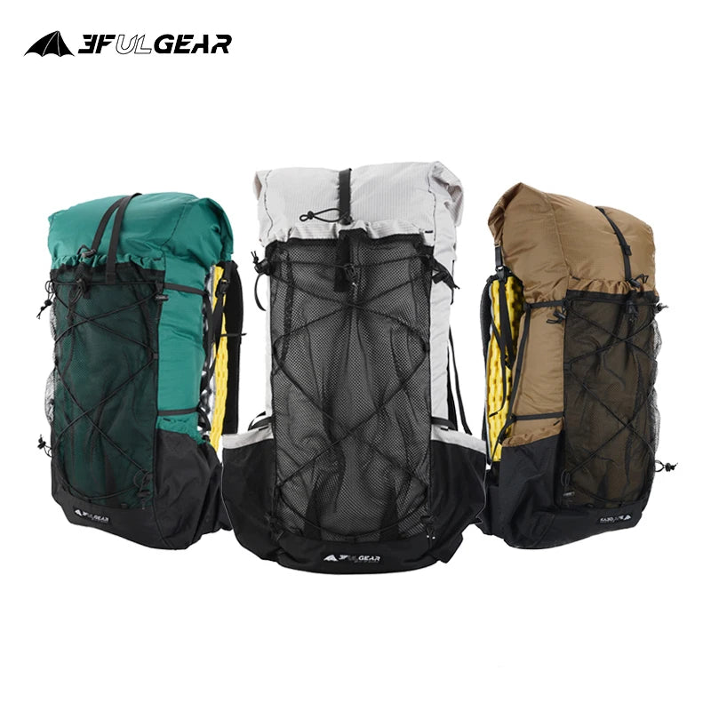 3F UL Gear Ultralight Hiking Backpacks 45L Portable Climbing Bags Waterproof Camping Packs for Outdoor Hiking Travel Qidian 2