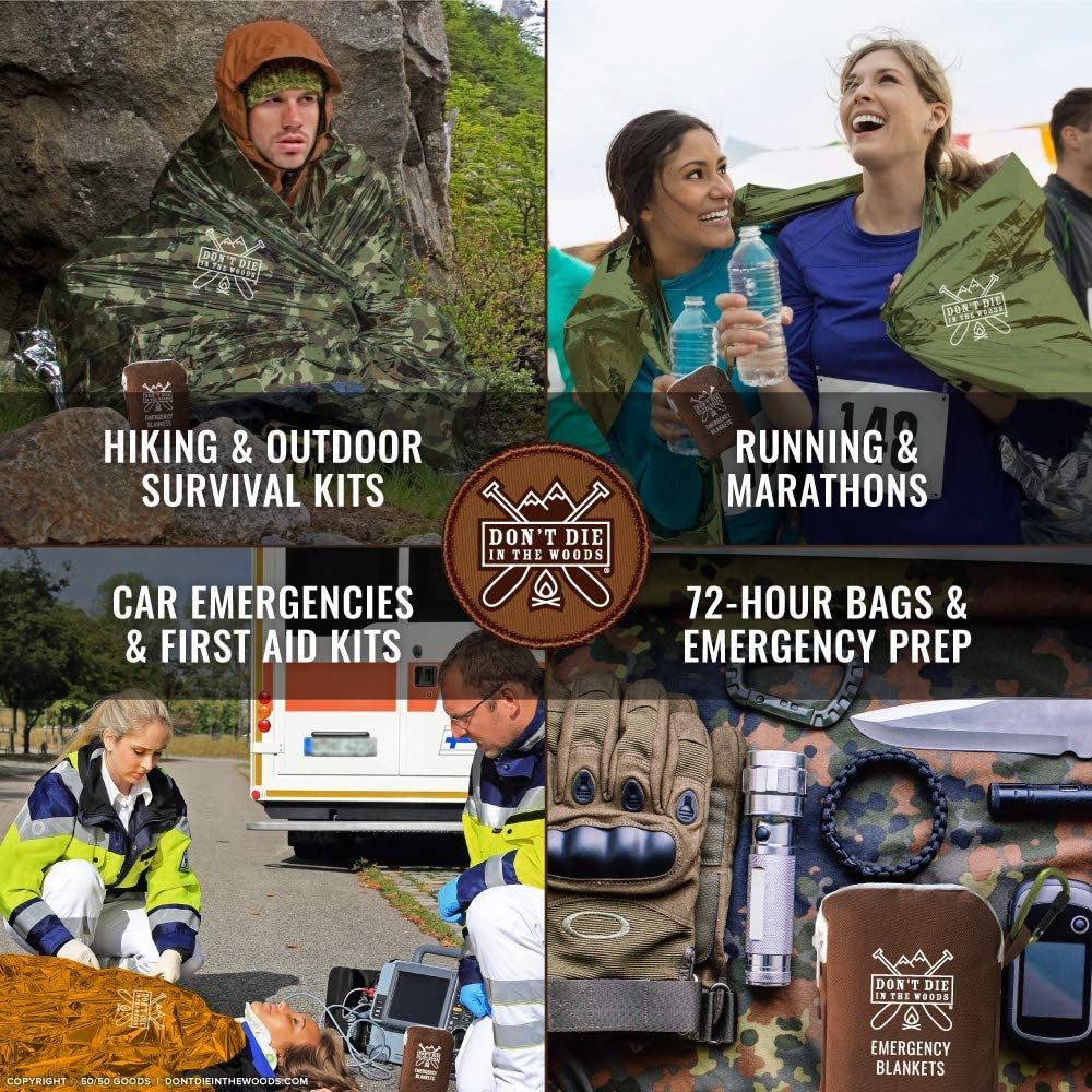 - Freakin’ Huge Emergency Blankets [4-Pack] Extra Large Thermal Mylar Space Blanket - One of the Ten Essentials Outdoor Survival Gear for Hiking Camping First Aid Kit (Green)