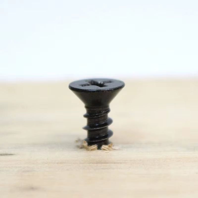 50Pcs M3.5 Black Flat Head Phillips Self-Tapping Screws Cross Recessed Tapping Screws Drywall Wood Screw Home Hardware Tool