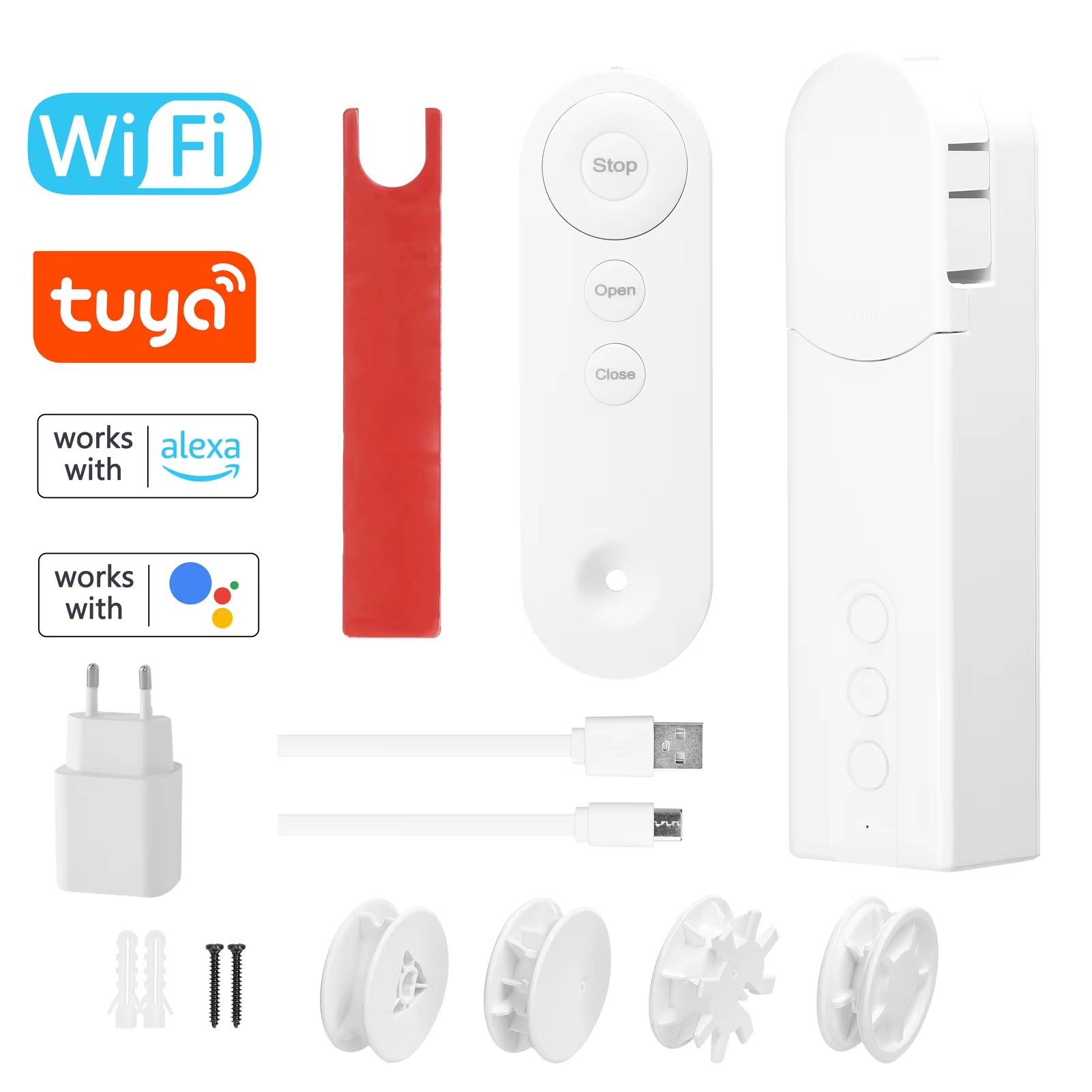 Tuya WIFI Smart Electric Curtain Motor Chain Roller Blinds Pull Bead Curtain Switch System for Alexa Google Home Voice Control
