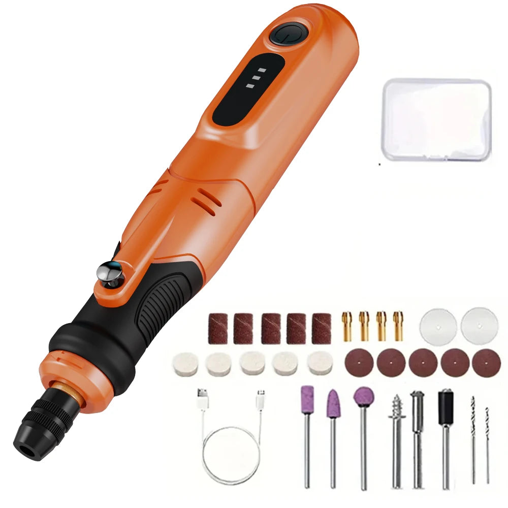 USB Cordless Rotary Tool Kit Woodworking Engraving Pen DIY for Jewelry Metal Glass Mini Wireless Drill