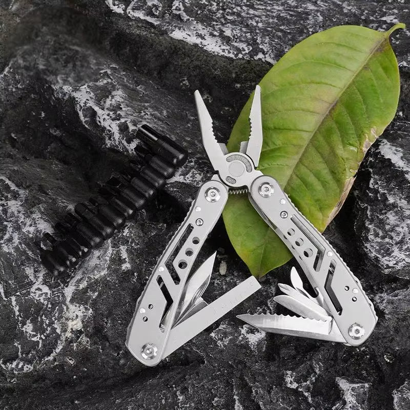 24-In-1 Stainless Steel Multitool Pliers Knife - Portable Folding Multi-Tool for Camping, Survival, Hunting Gifts (Men/Dad)
