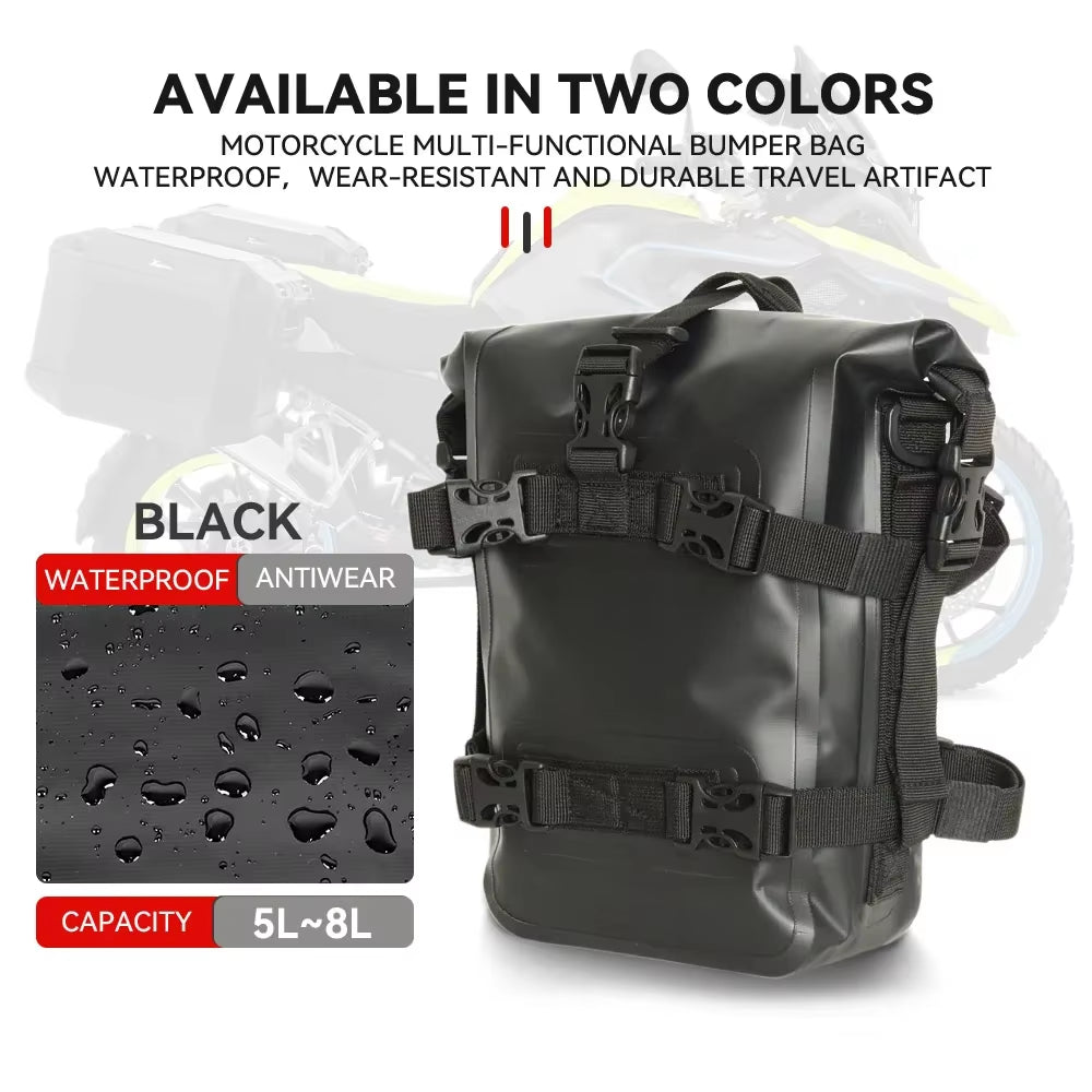 Outdoor Tank Side Bag Motorcycle Saddle Bag Tool Pack Crash Bar Bag Waterproof Moto Bumper Dry Bag 8L Large Capacity for 1250 GS