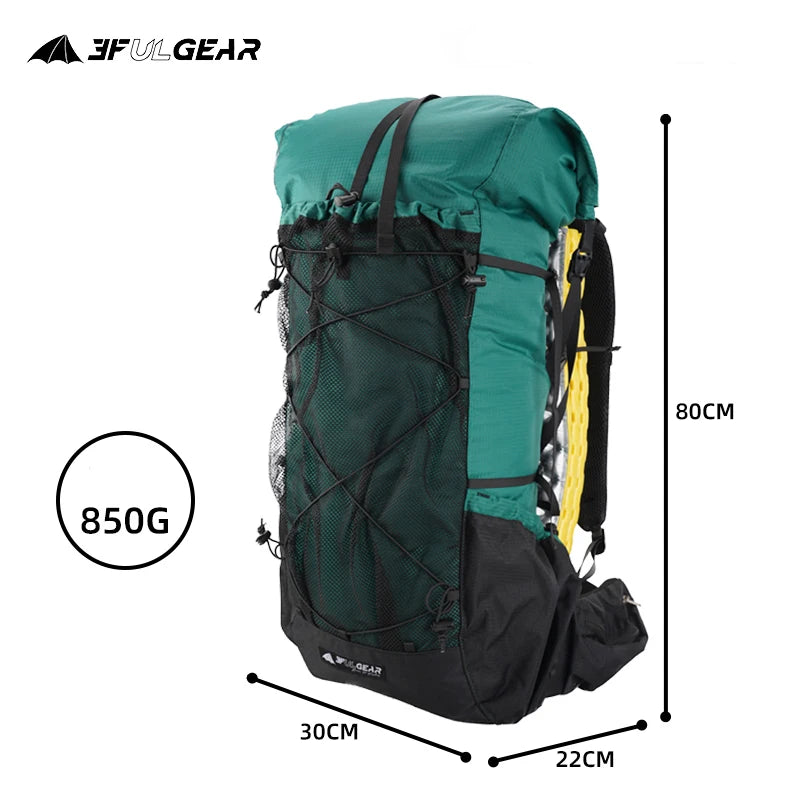 3F UL Gear Ultralight Hiking Backpacks 45L Portable Climbing Bags Waterproof Camping Packs for Outdoor Hiking Travel Qidian 2