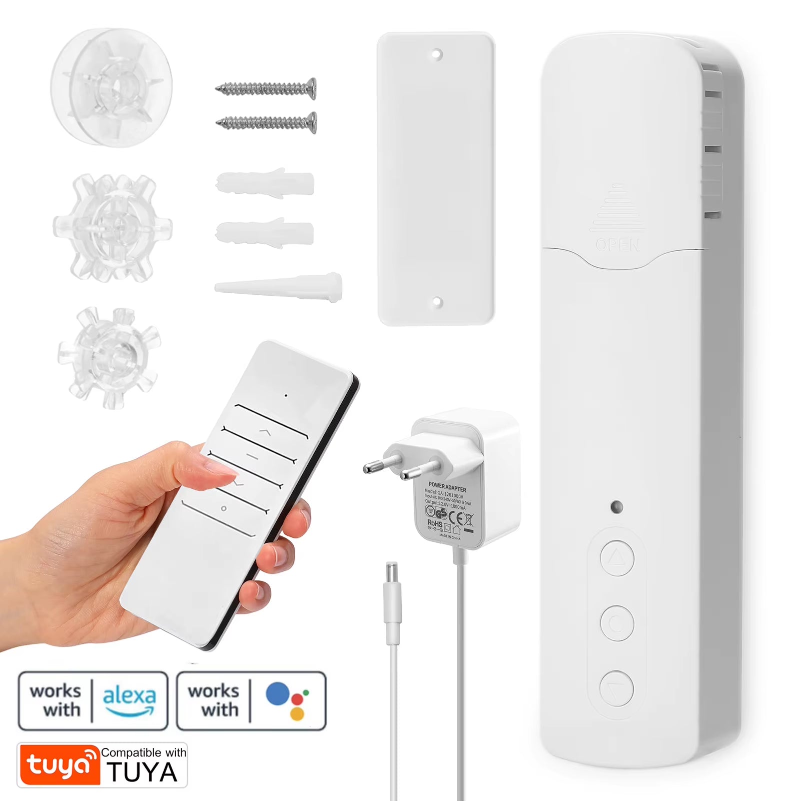 Tuya WIFI Smart Electric Curtain Motor Chain Roller Blinds Pull Bead Curtain Switch System for Alexa Google Home Voice Control