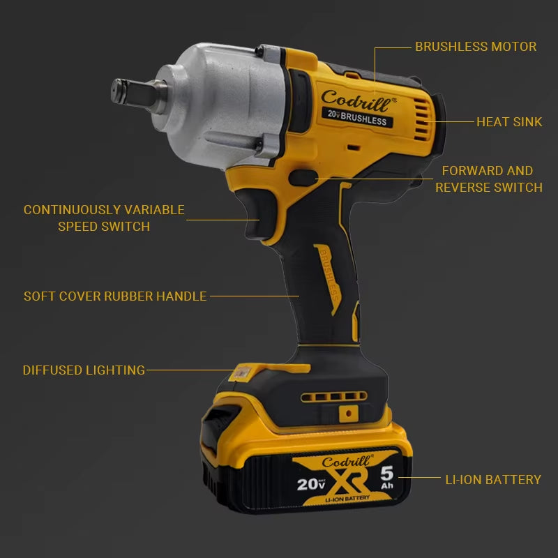 For Dewalt Battery PIN DCF900 Electric Impact Wrench 2600RPM Cordless Brushless 1/2" Three Speed Adjustment Tire Removal Tool