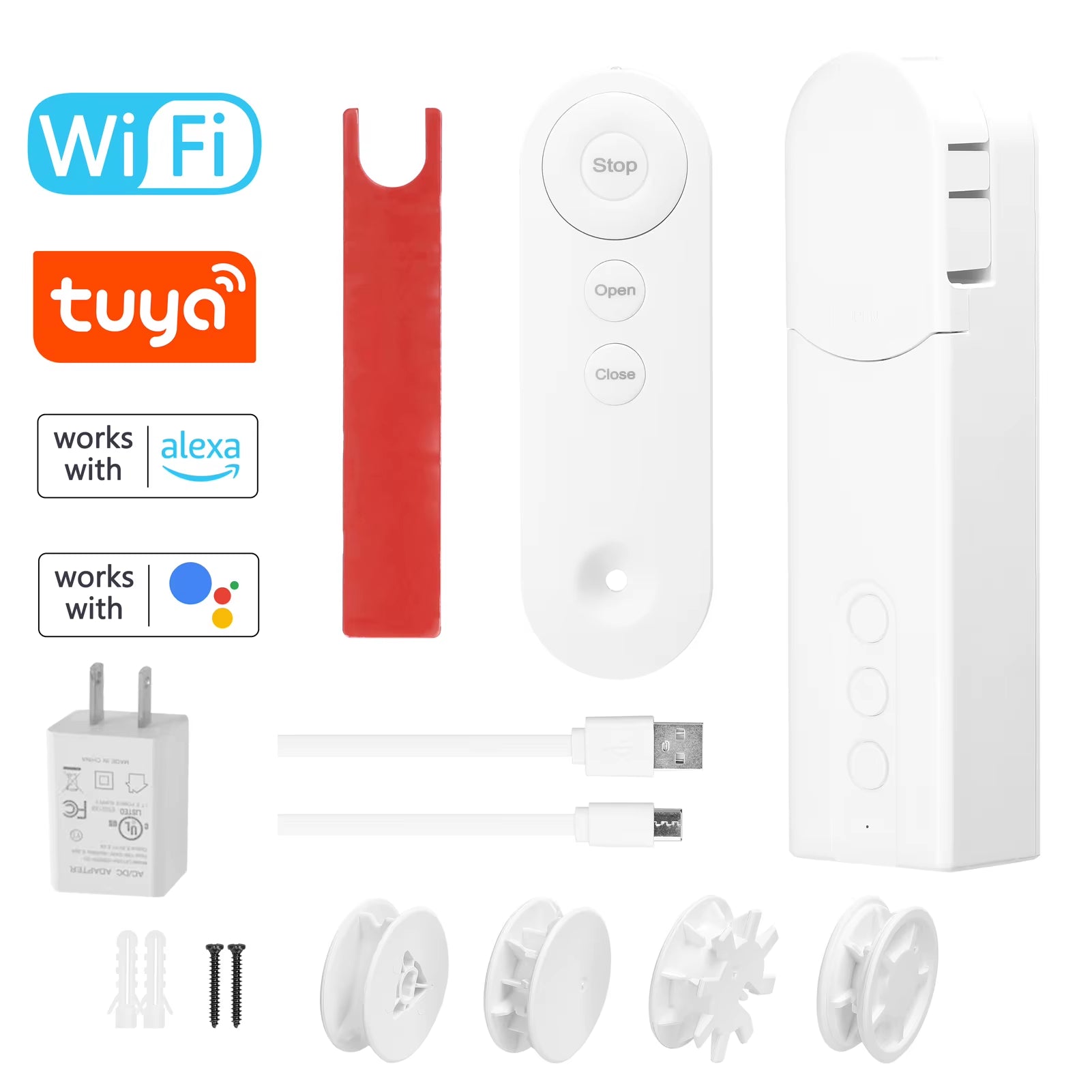 Tuya WIFI Smart Electric Curtain Motor Chain Roller Blinds Pull Bead Curtain Switch System for Alexa Google Home Voice Control