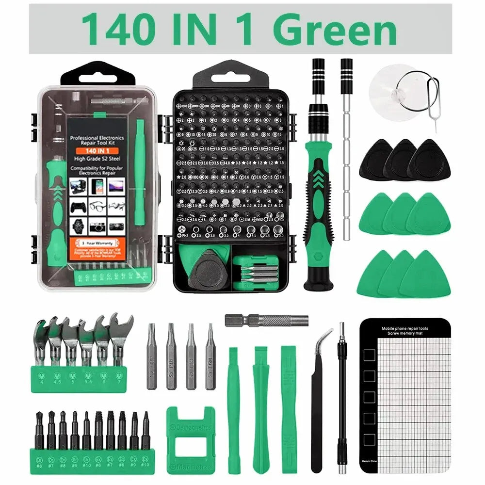 Precision Screwdriver Set,140 in 1 Repair Tool Kit with 118 Bits Magnetic Screwdriver Set for Computer,Laptop,Phone Etc
