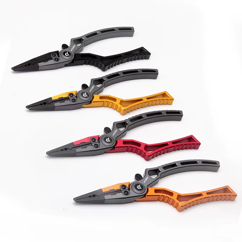 Booms Fishing X1 Aluminum Fishing Pliers Saltwater, Surf Fishing Tackle Kit, Fishing Multitool Hook Remover Braided Fishing Line