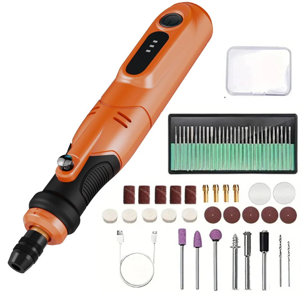 USB Cordless Rotary Tool Kit Woodworking Engraving Pen DIY for Jewelry Metal Glass Mini Wireless Drill