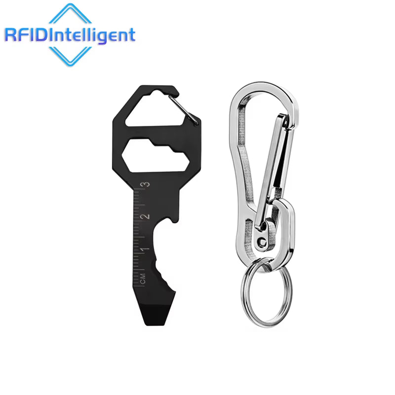 Portable Multi-Function Bottle Opener Keychain Hexagon Socket Screwdriver Stainless Steel EDC Tools Self Defense Supplies