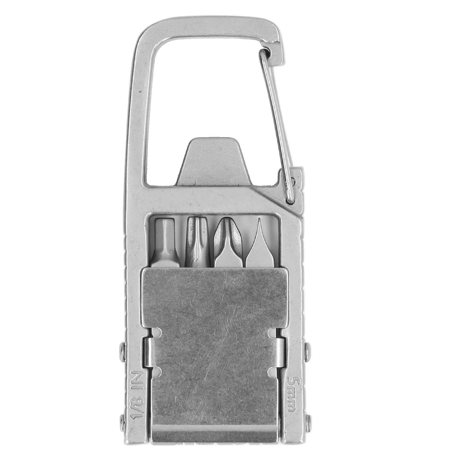 Keychain Multitool 12 in 1 Folding Multi Tool Stainless Steel Outdoor Screwdriver Bit Keychain Multitool Folding Outdoor Tool