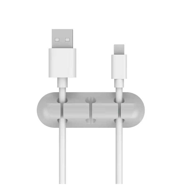 3/5/7 Clips Adhesive Silicone Cable Winder Desktop Wire Wrapped Cord Earphone Cable Holder Desk Organizer Office Supplies