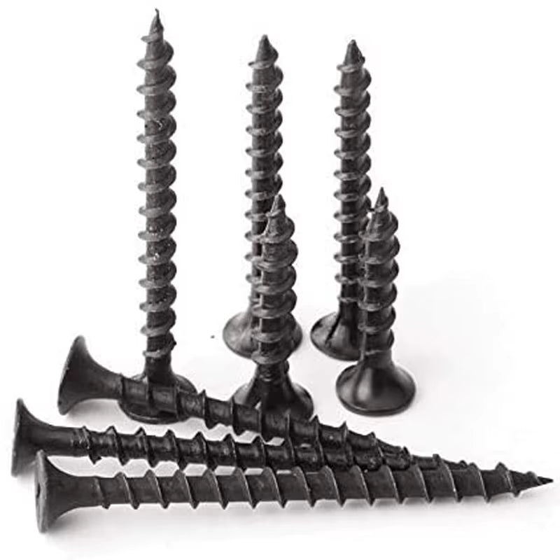 50Pcs M3.5 Black Flat Head Phillips Self-Tapping Screws Cross Recessed Tapping Screws Drywall Wood Screw Home Hardware Tool