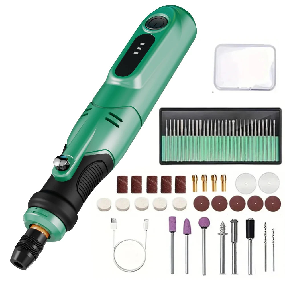 USB Cordless Rotary Tool Kit Woodworking Engraving Pen DIY for Jewelry Metal Glass Mini Wireless Drill