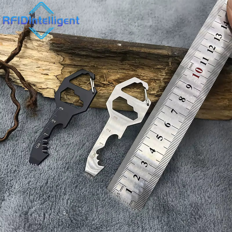 Portable Multi-Function Bottle Opener Keychain Hexagon Socket Screwdriver Stainless Steel EDC Tools Self Defense Supplies