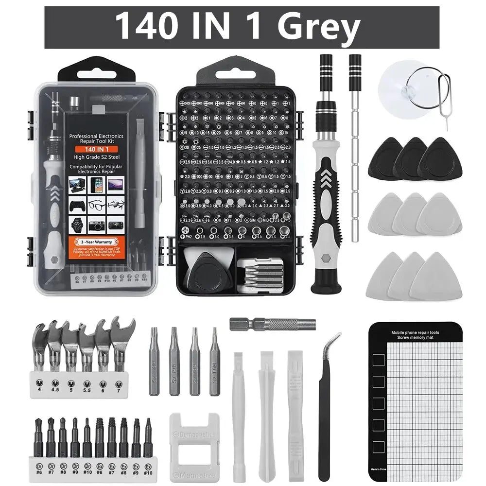 Precision Screwdriver Set,140 in 1 Repair Tool Kit with 118 Bits Magnetic Screwdriver Set for Computer,Laptop,Phone Etc