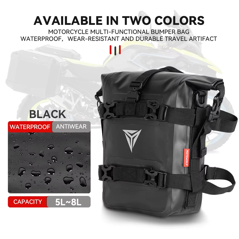 Outdoor Tank Side Bag Motorcycle Saddle Bag Tool Pack Crash Bar Bag Waterproof Moto Bumper Dry Bag 8L Large Capacity for 1250 GS