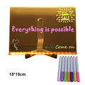 LED Note Board with 7 Colorful Pens Acrylic Dry Erase Board Erasable Neon Sign Clear Writing Board for Office School Home