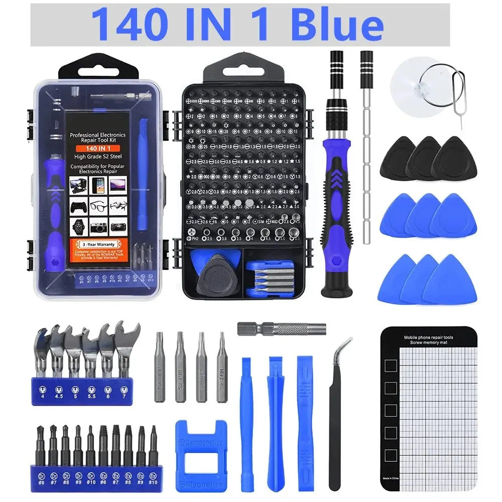 Precision Screwdriver Set,140 in 1 Repair Tool Kit with 118 Bits Magnetic Screwdriver Set for Computer,Laptop,Phone Etc