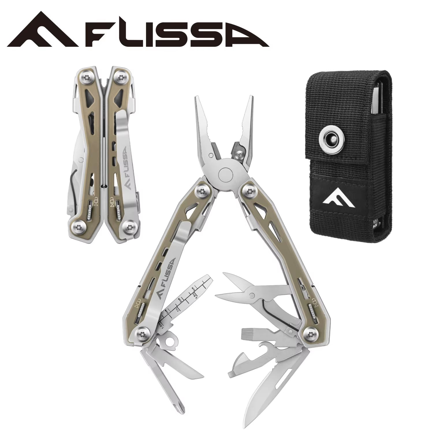 FLISSA 16 in 1 Camping Multitool Multi Plier Folding Plier Wire Stripper Outdoor Pocket Mini Portable New Arrival