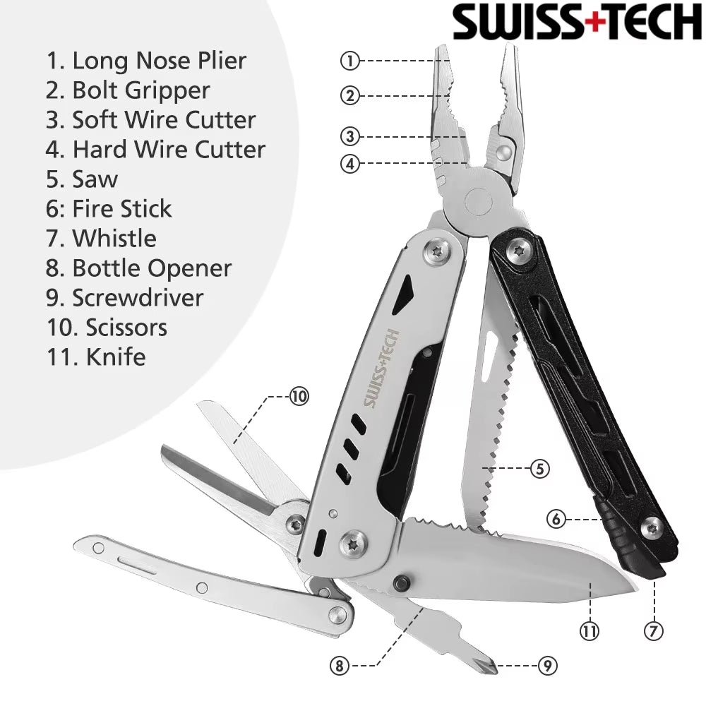 MOSSY OAK Multi Tool Plier Wire Stripper Folding Plier Outdoor Camping Multitool Portable Folding Pocket Pliers