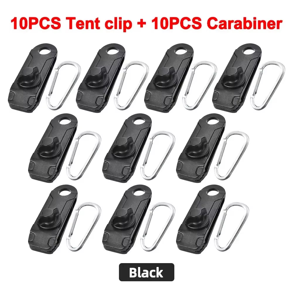 5/10PC Camping Tarp Clips Clamp Canvas Heavy Duty Lock Grip Tent Fasteners Clips Pool Awning Bungee Cord Car Tighten for Outdoor