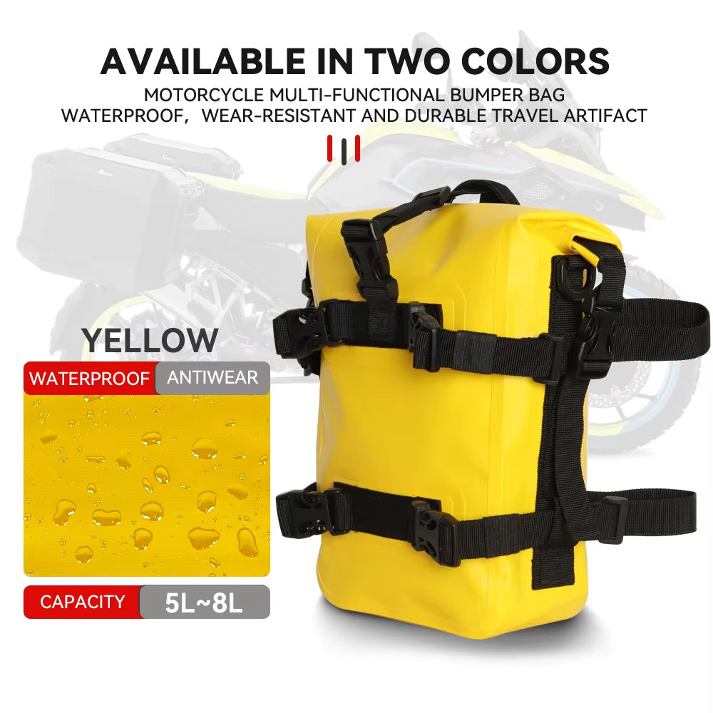 Outdoor Tank Side Bag Motorcycle Saddle Bag Tool Pack Crash Bar Bag Waterproof Moto Bumper Dry Bag 8L Large Capacity for 1250 GS