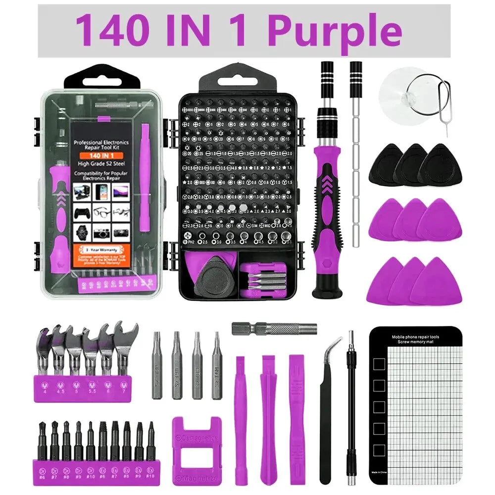 Precision Screwdriver Set,140 in 1 Repair Tool Kit with 118 Bits Magnetic Screwdriver Set for Computer,Laptop,Phone Etc