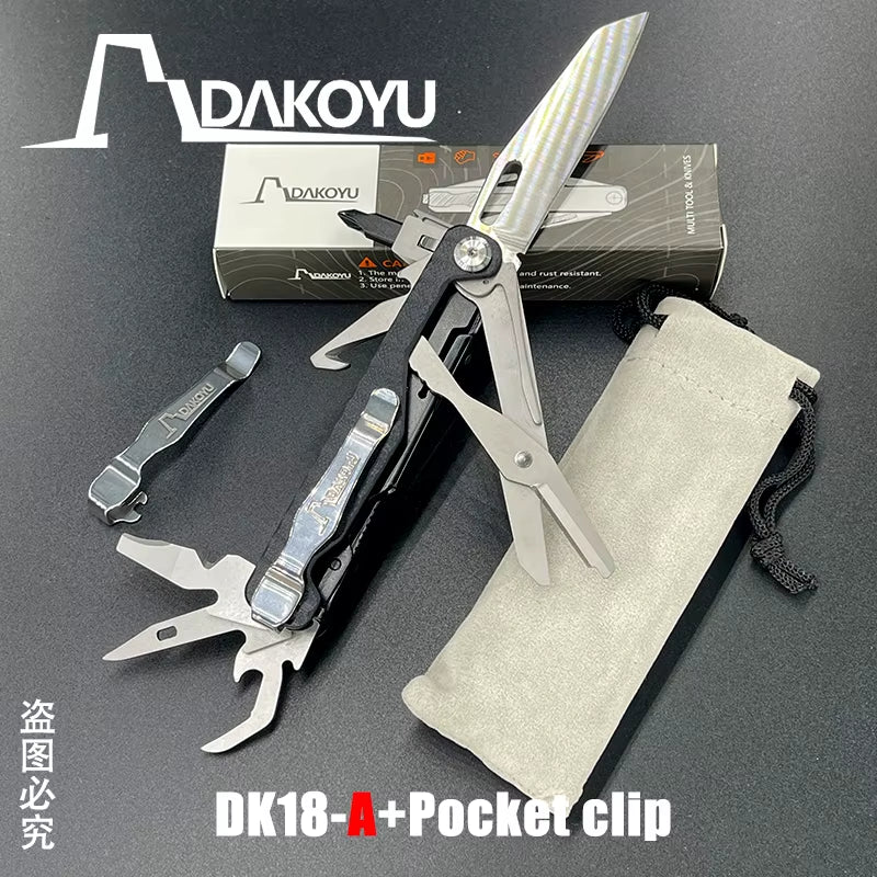 NEW  18 in 1 Folding Multitool Multi-Functional Combination Tool Folding Scissors EDC Outdoor Equipment