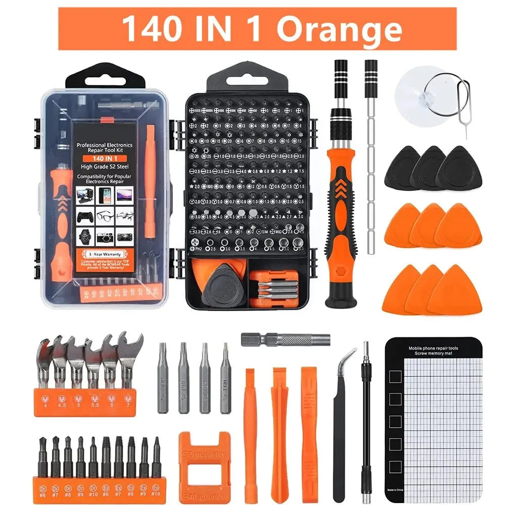 Precision Screwdriver Set,140 in 1 Repair Tool Kit with 118 Bits Magnetic Screwdriver Set for Computer,Laptop,Phone Etc