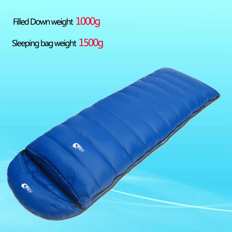 White Duck down Outdoor Camping Sleeping Bag Suitable for Adult Winter Keep Warm