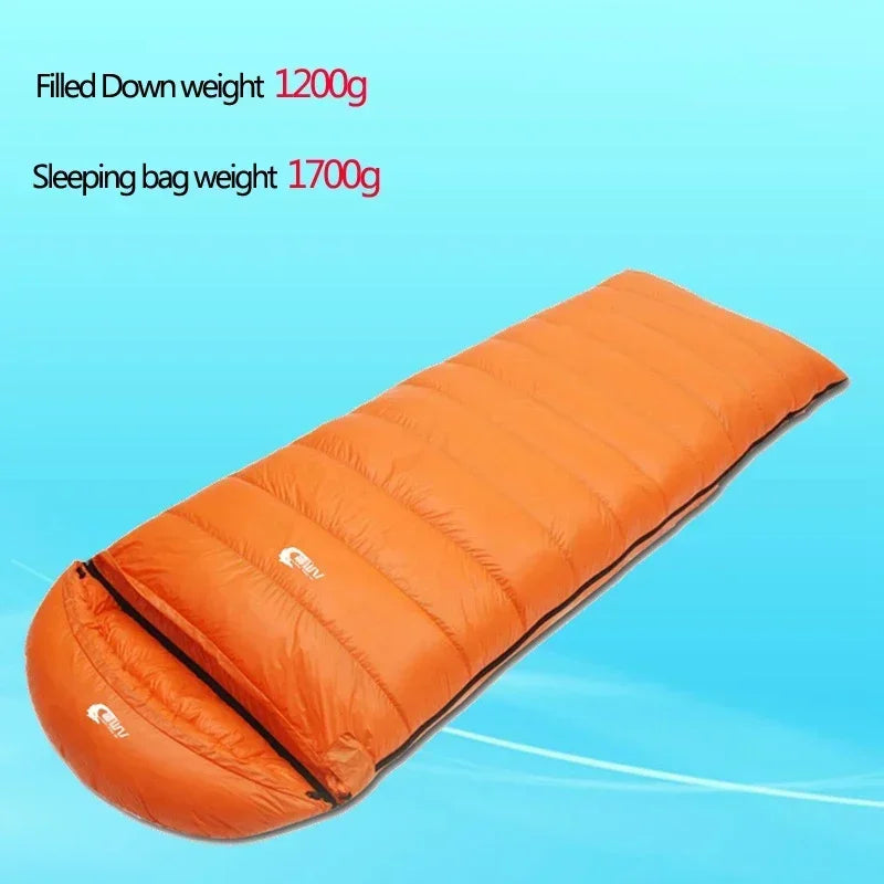 White Duck down Outdoor Camping Sleeping Bag Suitable for Adult Winter Keep Warm