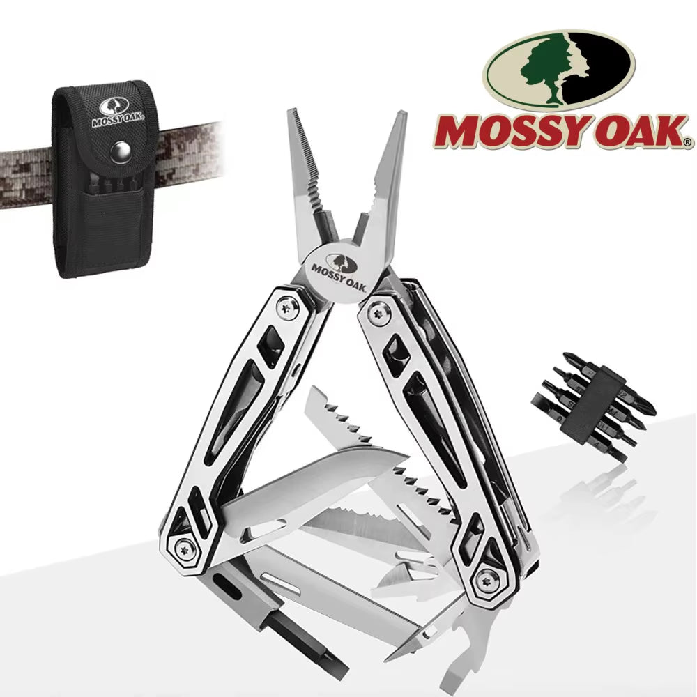 MOSSY OAK Multi Tool Plier Wire Stripper Folding Plier Outdoor Camping Multitool Portable Folding Pocket Pliers