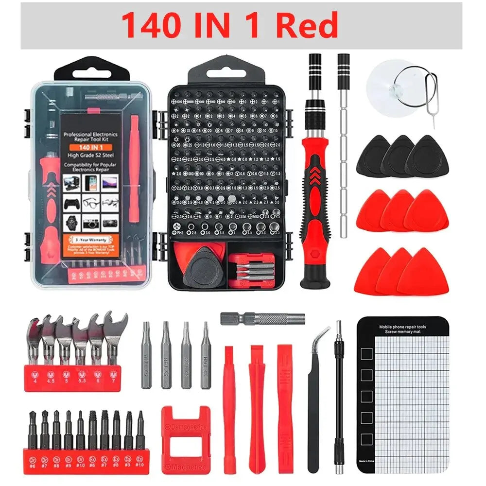 Precision Screwdriver Set,140 in 1 Repair Tool Kit with 118 Bits Magnetic Screwdriver Set for Computer,Laptop,Phone Etc