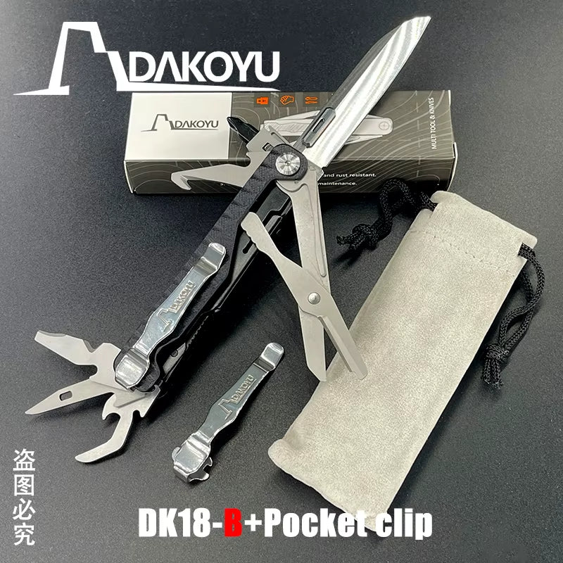 NEW  18 in 1 Folding Multitool Multi-Functional Combination Tool Folding Scissors EDC Outdoor Equipment