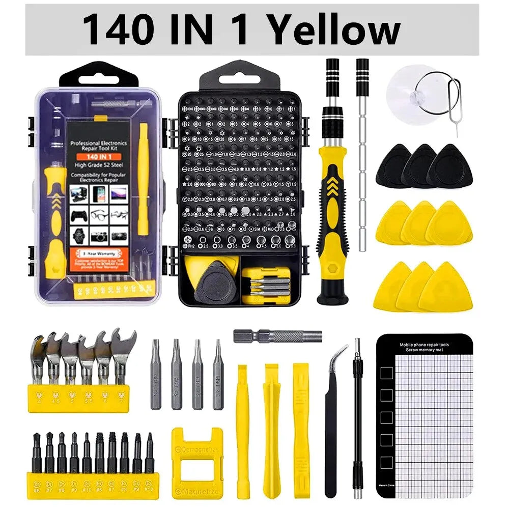 Precision Screwdriver Set,140 in 1 Repair Tool Kit with 118 Bits Magnetic Screwdriver Set for Computer,Laptop,Phone Etc
