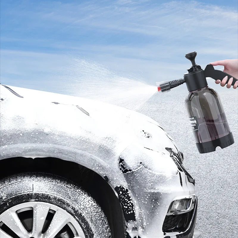2L Hand Pump Foam Sprayer Pneumatic Washer Foam Snow Foam High Pressure Car Wash Spray Bottle for Car Home Cleaning