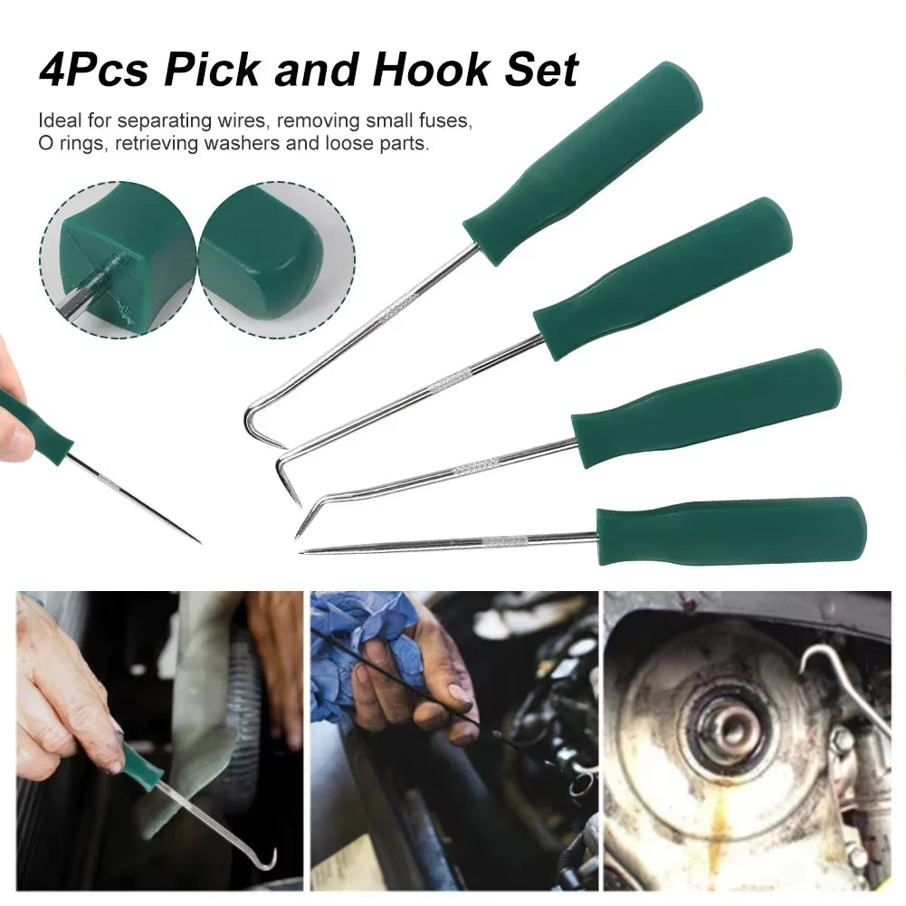 4PCS Oil Seal Puller Hook Combination Tool Set O-Ring Seal Gasket Puller Remover Hook Auto Repair Tools Disassembly Tools