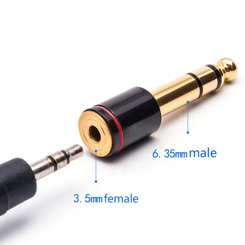 6.35Mm 1/4 Male to 3.5Mm 1/8 Female Connector Stereo Headphone Adapter Audio Jack Adapter for Aux Cable Headphone