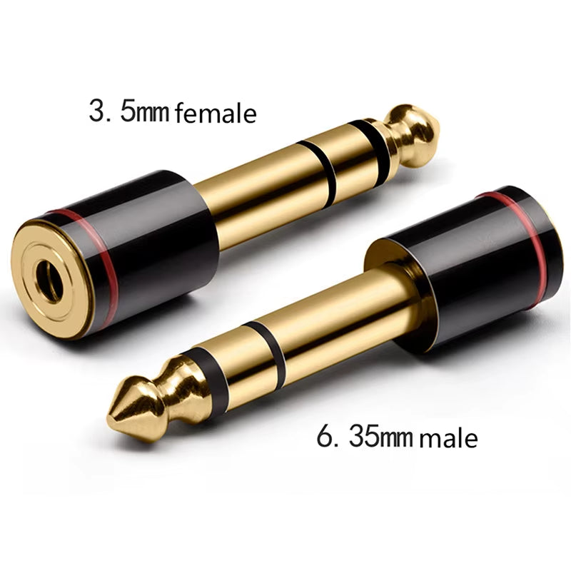 6.35Mm 1/4 Male to 3.5Mm 1/8 Female Connector Stereo Headphone Adapter Audio Jack Adapter for Aux Cable Headphone
