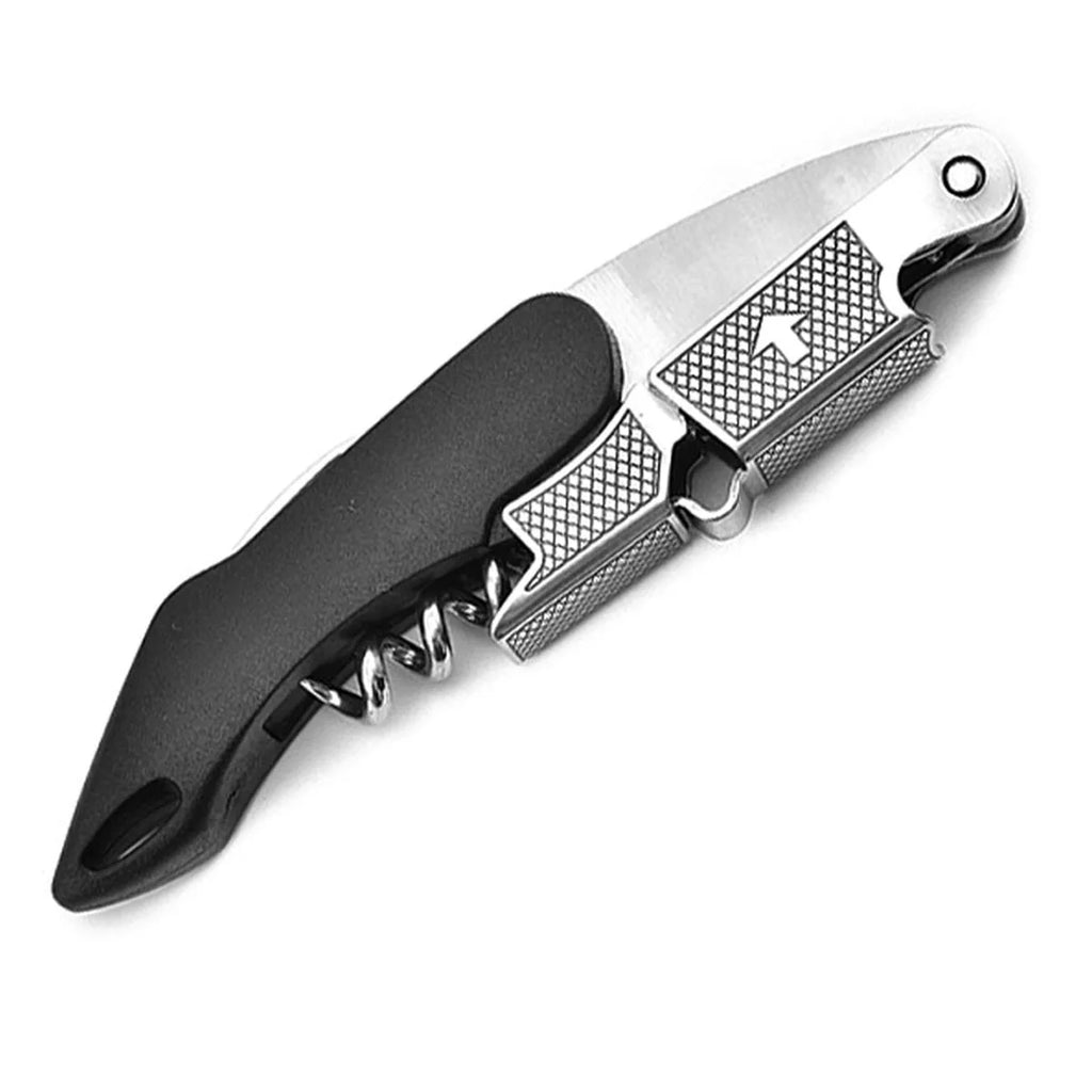 Wine Opener, Double Hinged Manual Wine Key for Bartender, Server, Waiter, Stainless Steel Wine Bottle Opener Corkscrew