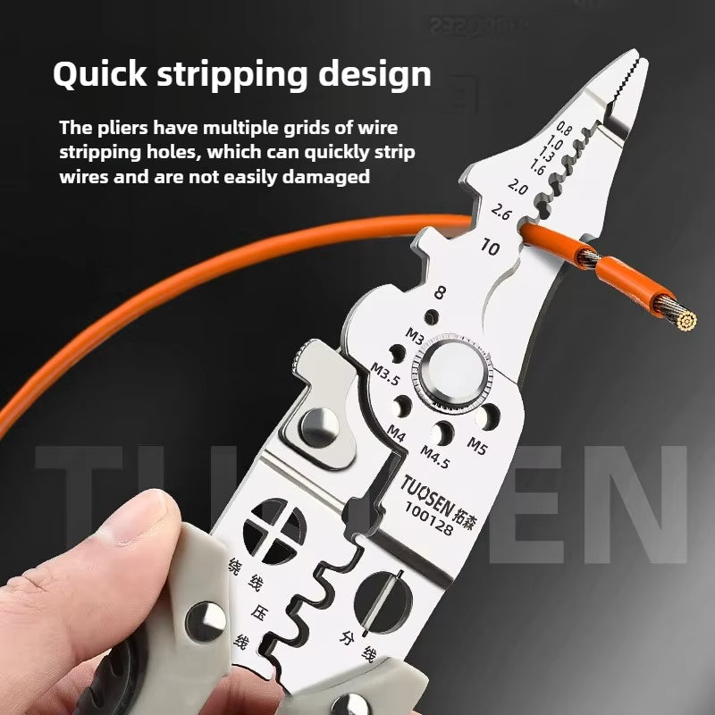 Multitool Wire Stripping Pliers Electrician Hand Tools Crimper Cable Cutter Adjustable Automatic Wire Stripper Tool