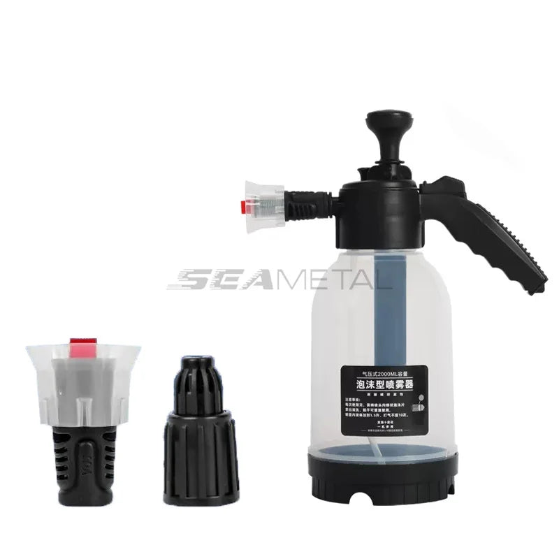 2L Hand Pump Foam Sprayer Pneumatic Washer Foam Snow Foam High Pressure Car Wash Spray Bottle for Car Home Cleaning