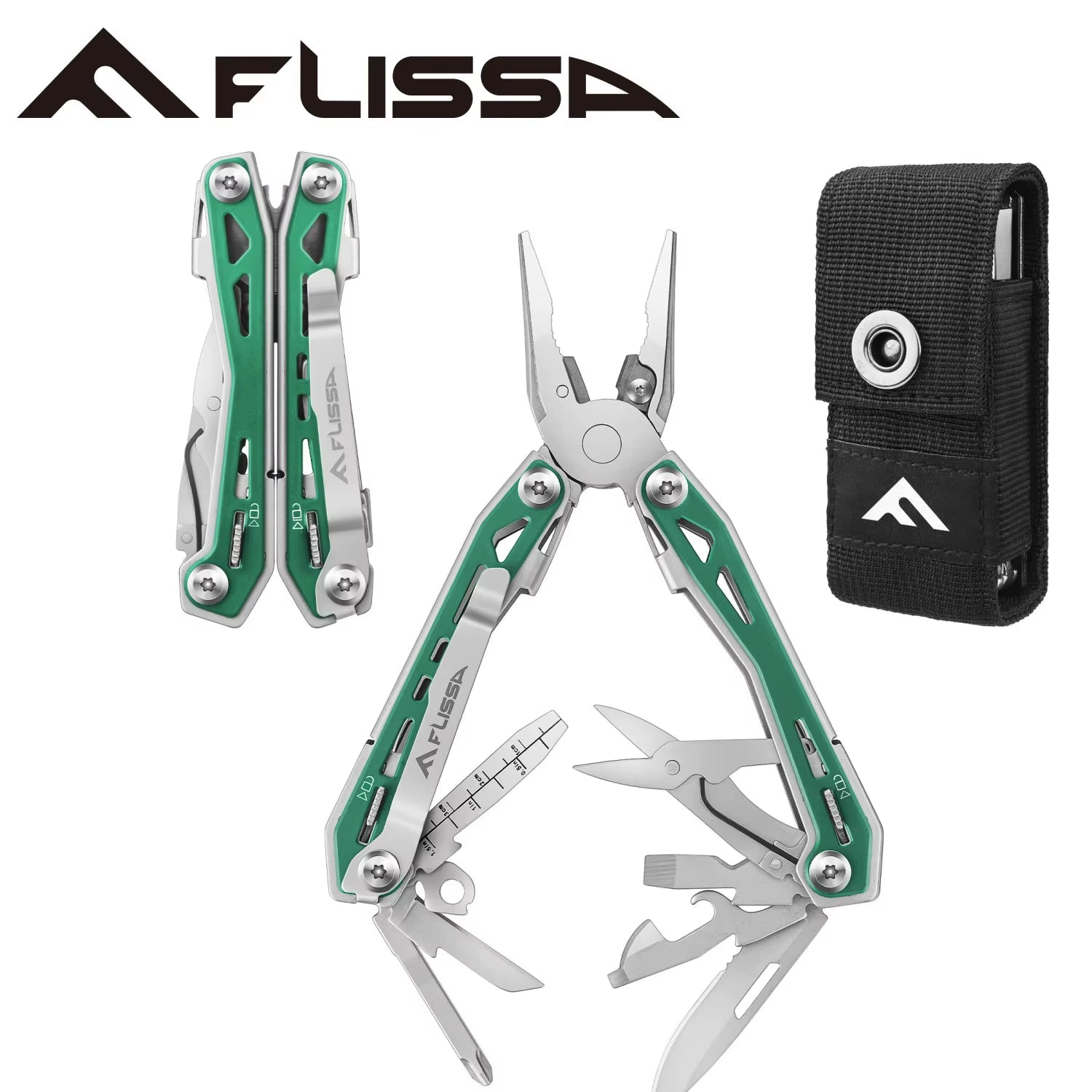 FLISSA 16 in 1 Camping Multitool Multi Plier Folding Plier Wire Stripper Outdoor Pocket Mini Portable New Arrival